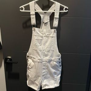 Vintage white denim overalls